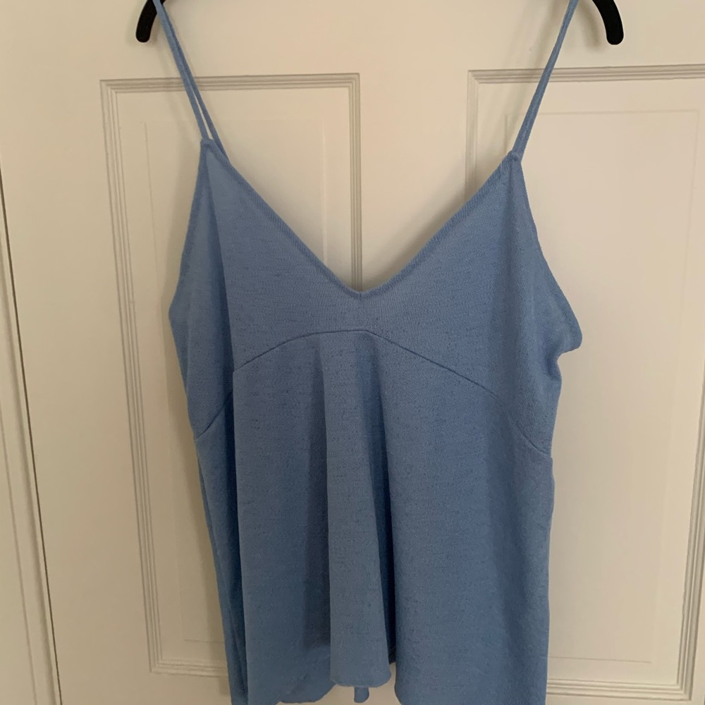 Blue loose tank top